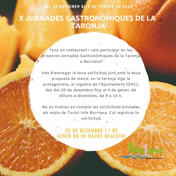 Inscripcions Jornades gastronòmiques de la taronja
